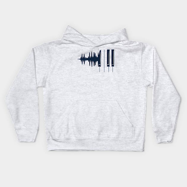 Piano Soundwaves Kids Hoodie by consigliop